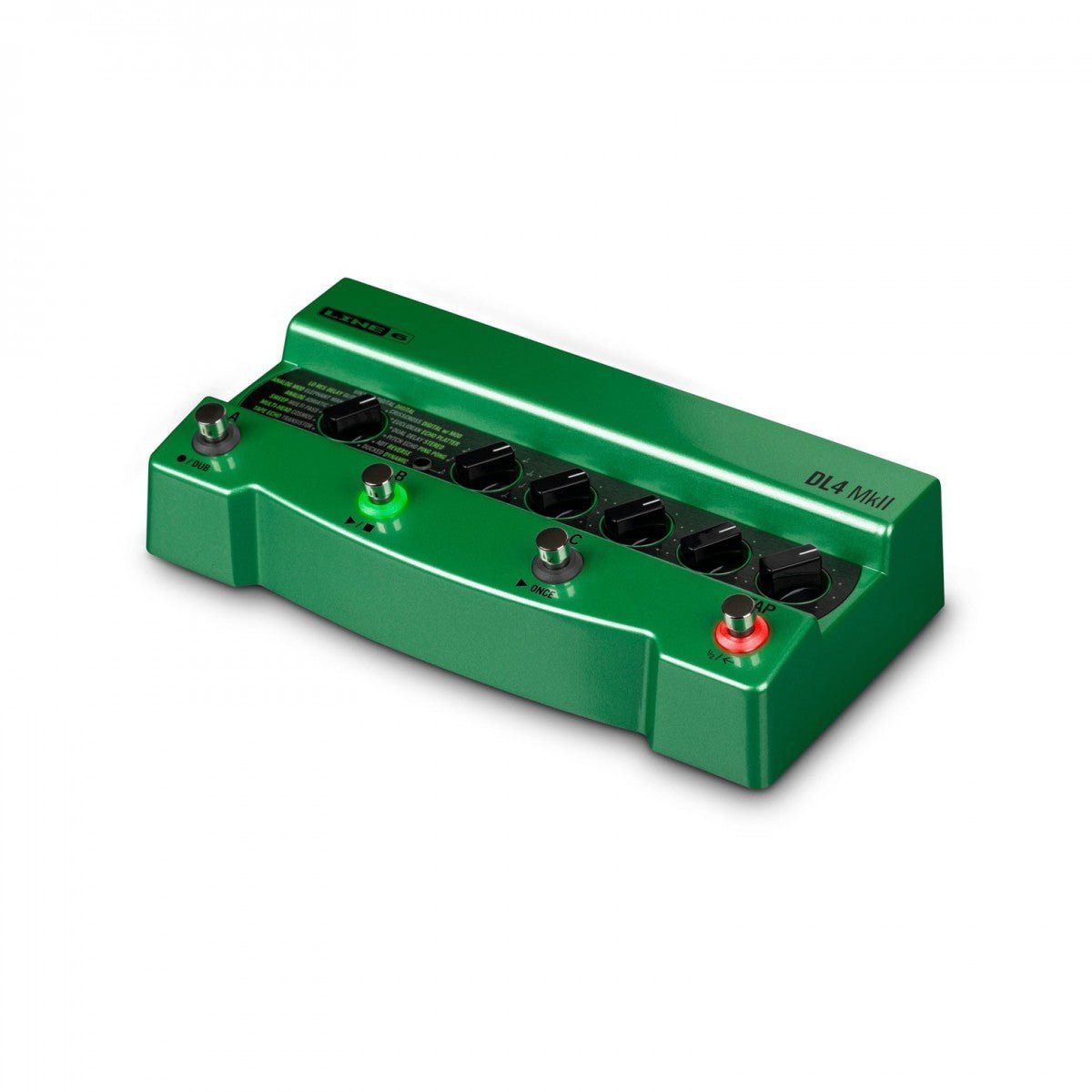 Phơ Delay Line 6 DL4 MkII – góc nghiêng 3/4 bên phải, vỏ xanh lá đặc trưng