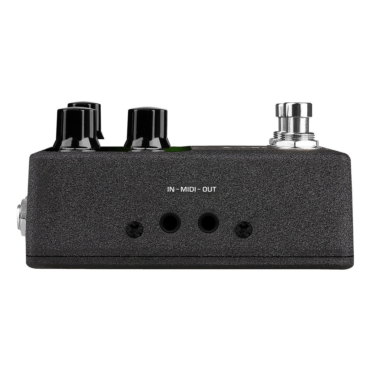 Phơ Delay NUX Tape Echo NDD-7 – Cạnh bên NUX Tape Echo NDD-7 với hai jack MIDI IN/OUT 3.5 mm