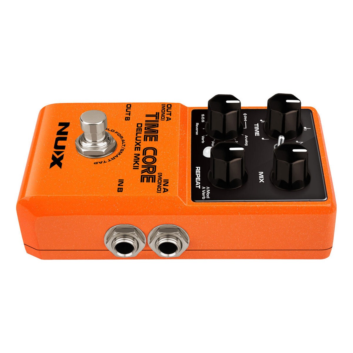 Phơ Delay NUX Time Core Deluxe MKII – Cạnh bên với cặp jack 6.35 mm