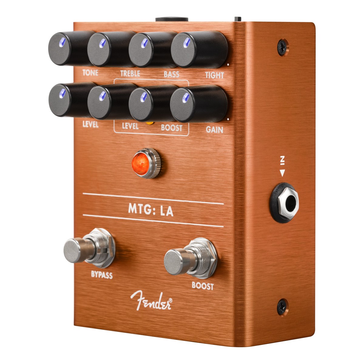 Phơ Distortion Fender MTG:LA Tube Distortion – góc nghiêng trái MTG:LA