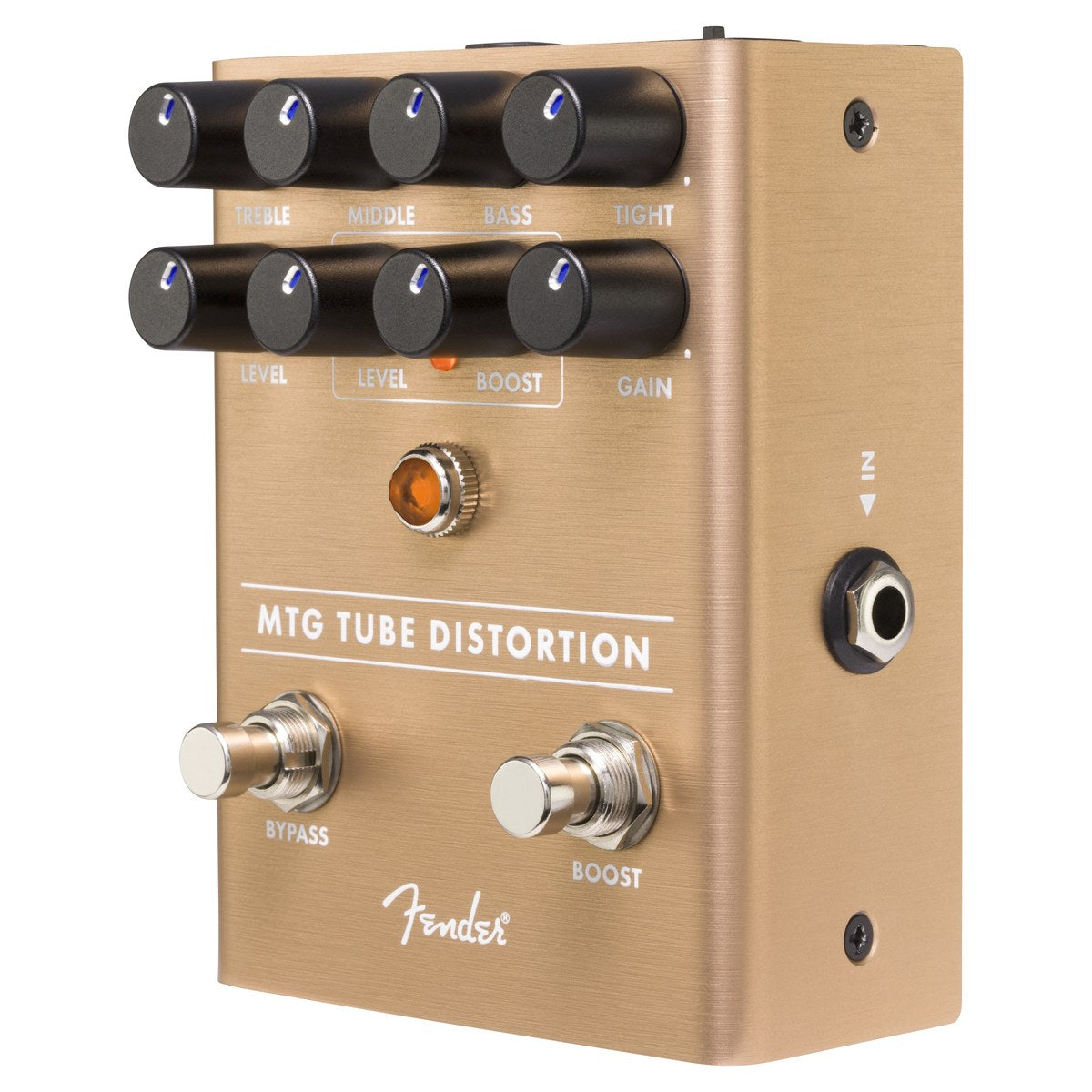 Phơ Distortion Fender MTG Tube Distortion – góc nghiêng thấy jack Input bên phải