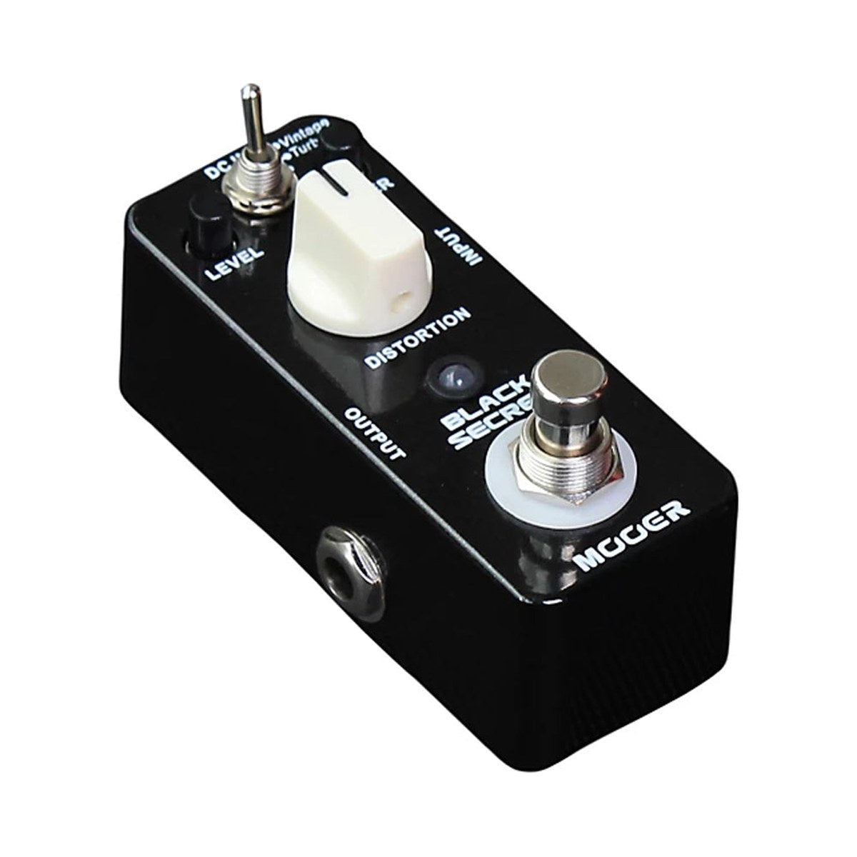 góc nghiêng Mooer Black Secret nhìn từ phía jack OUTPUT