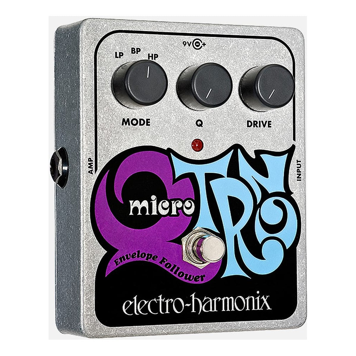 Phơ Envelope Filter Electro-Harmonix Micro Q-Tron – Micro Q-Tron góc nghiêng, thấy jack AMP bên hông