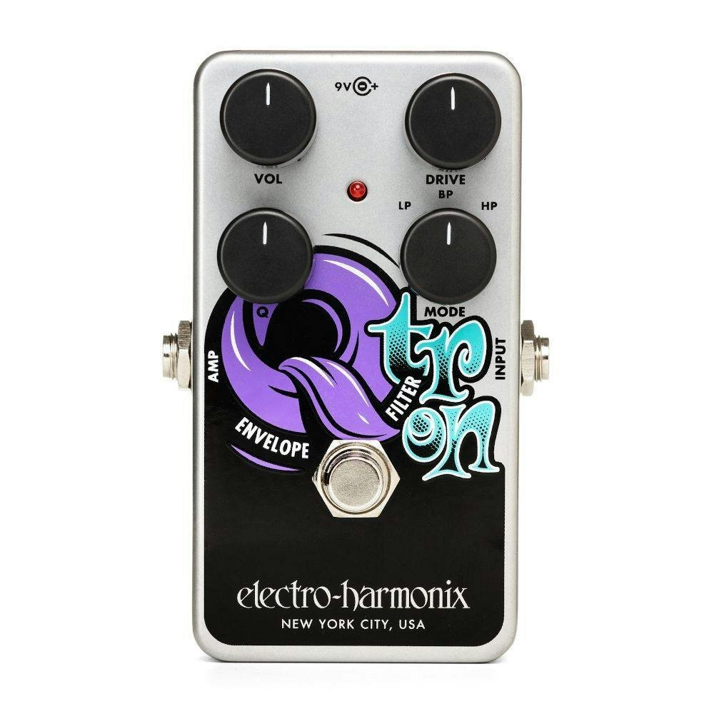 Phơ Envelope Filter Electro-Harmonix Nano Q-Tron – mặt trên với núm VOL, DRIVE, Q, MODE LP/BP/HP