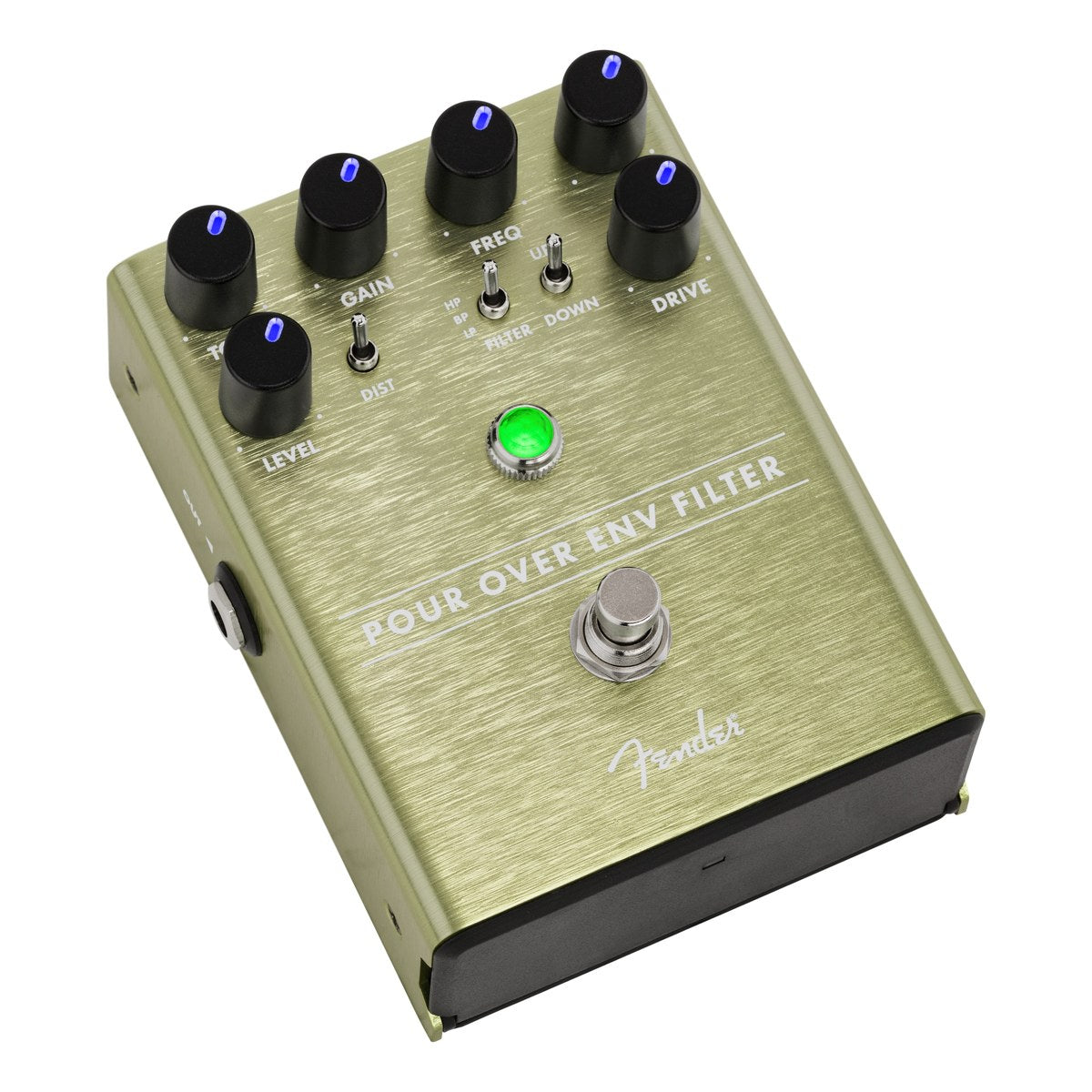 Phơ Envelope Filter Fender Pour Over Envelope Filter – góc chéo từ trên nhìn toàn bộ mặt pedal Pour Over