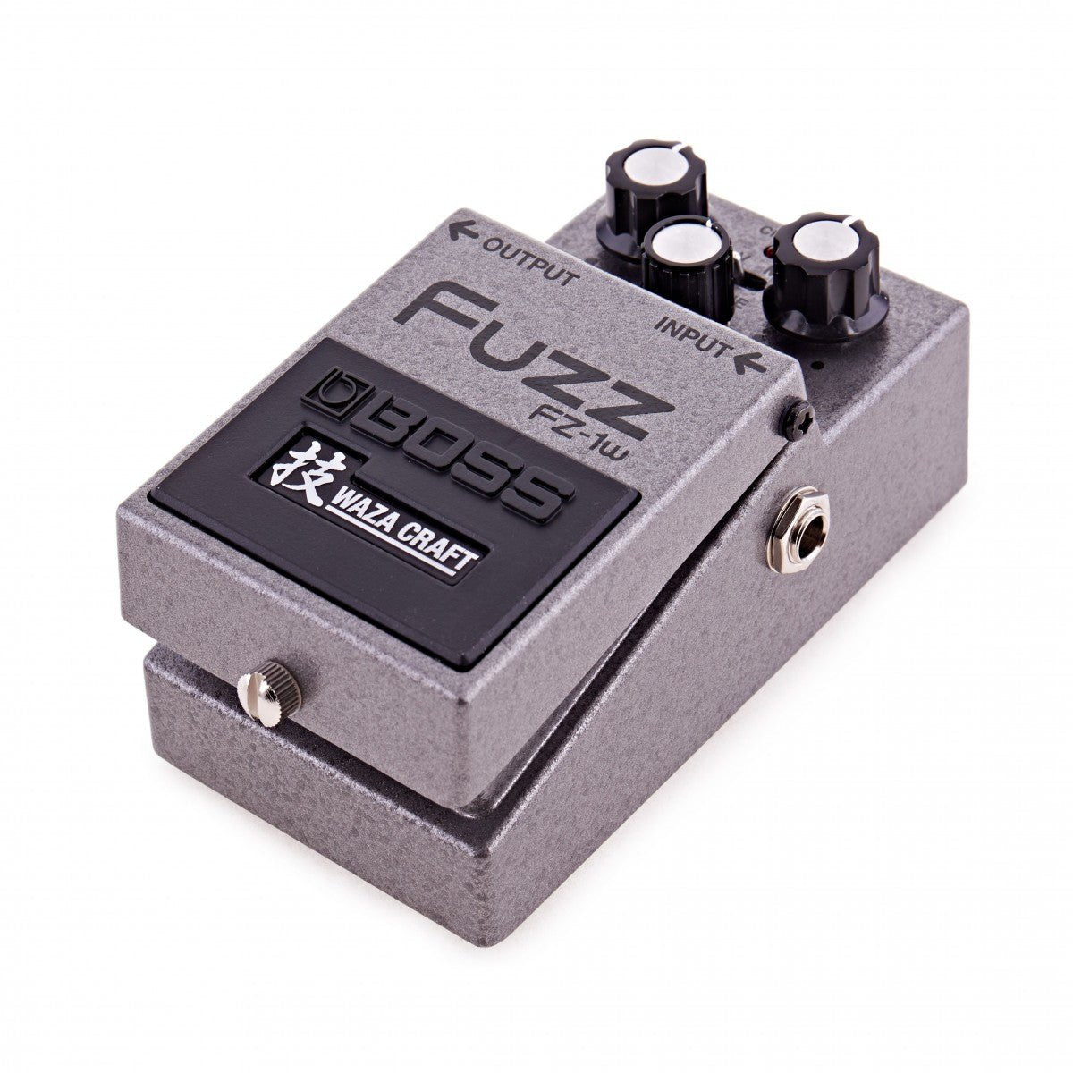 Phơ Fuzz BOSS FZ-1W Waza Craft Fuzz – góc nghiêng phải, thấy cổng INPUT và logo WAZA CRAFT