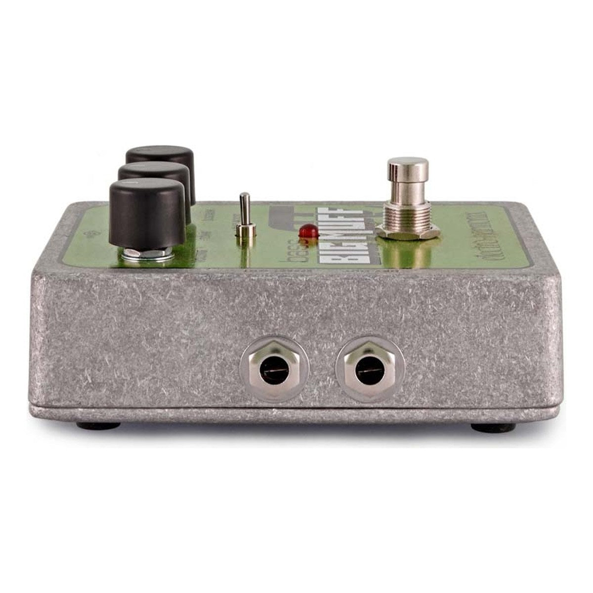 Phơ Fuzz Electro-Harmonix Bass Big Muff Pi – Cạnh bên với jack EFFECT OUT và DRY OUT