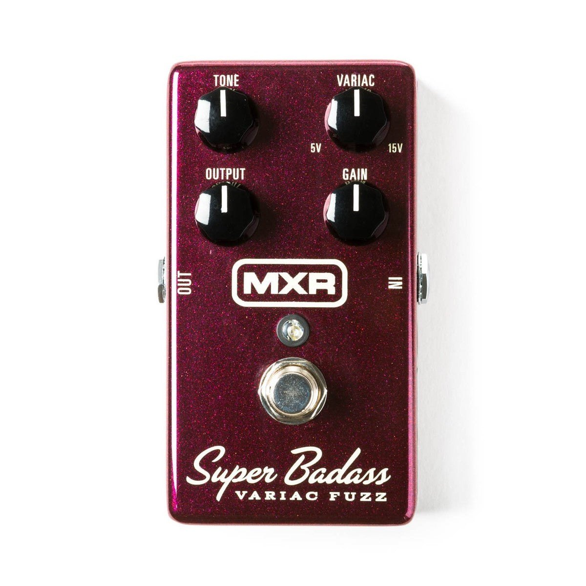 Phơ Fuzz MXR M236 Super Badass Variac Fuzz – mặt trên với 4 núm TONE, VARIAC, OUTPUT, GAIN