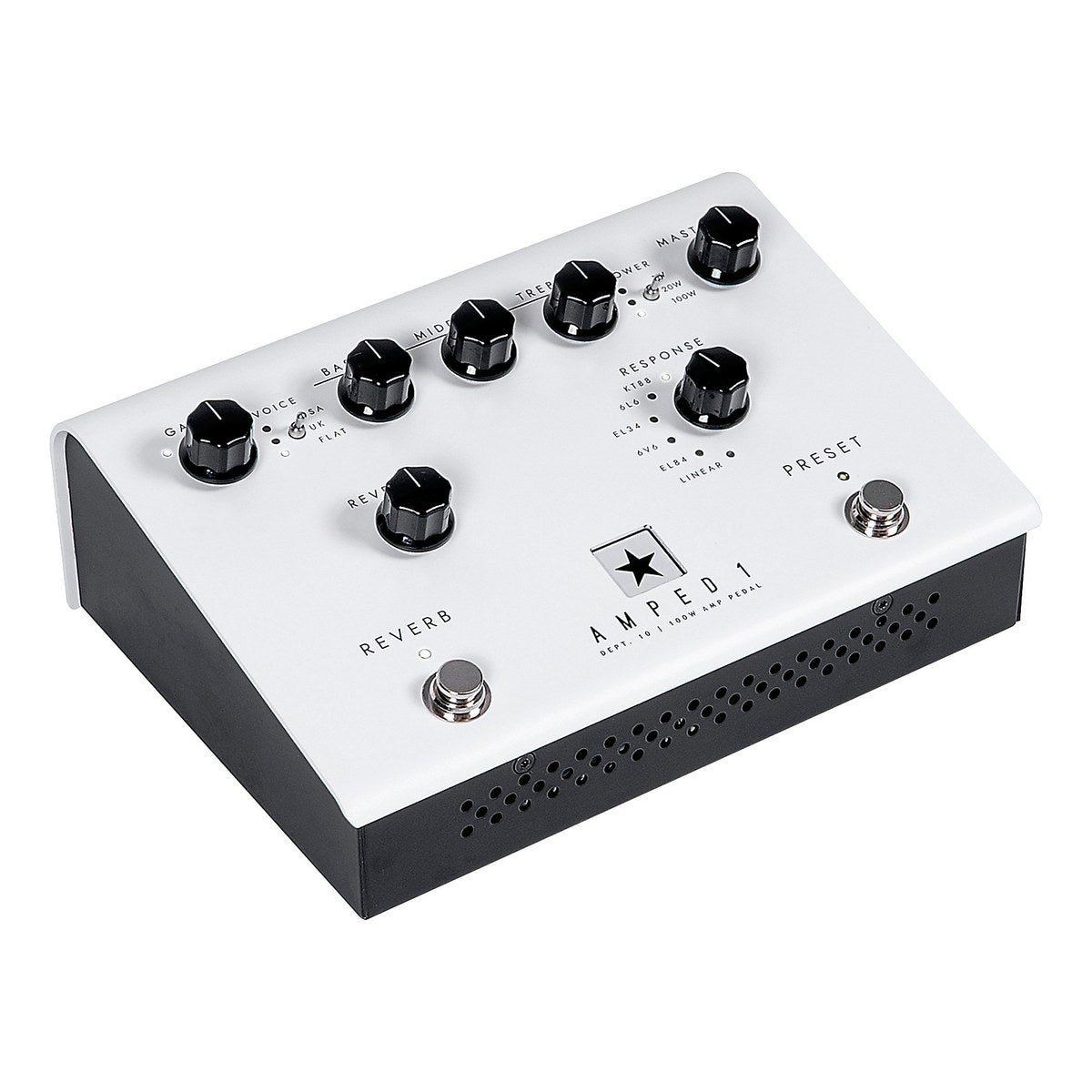 góc nghiêng trái Blackstar AMPED 1 vỏ trắng