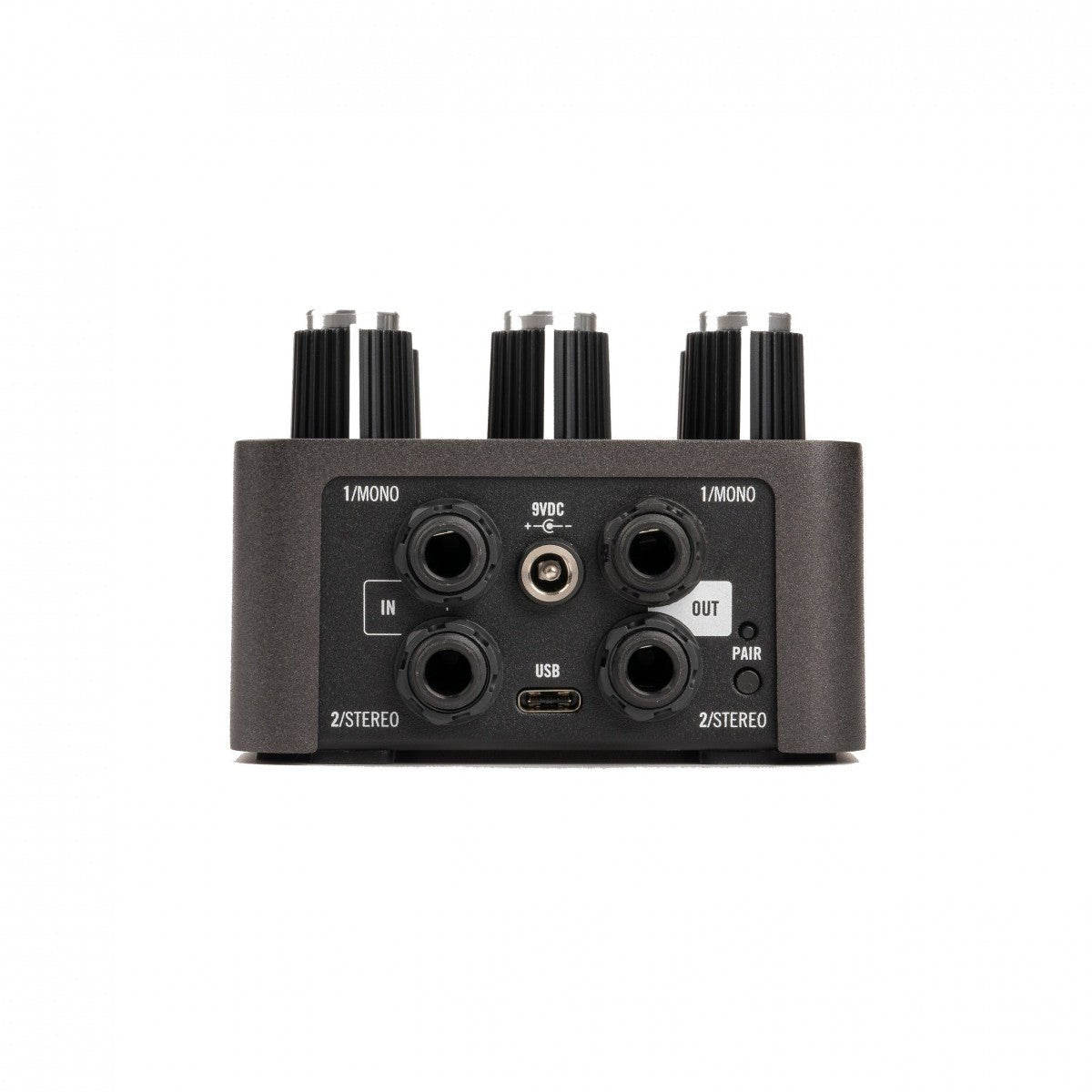 Phơ Giả Lập Amply UAFX Dream '65 Reverb – mặt sau với jack MONO/STEREO, nguồn 9VDC, USB-C, nút PAIR