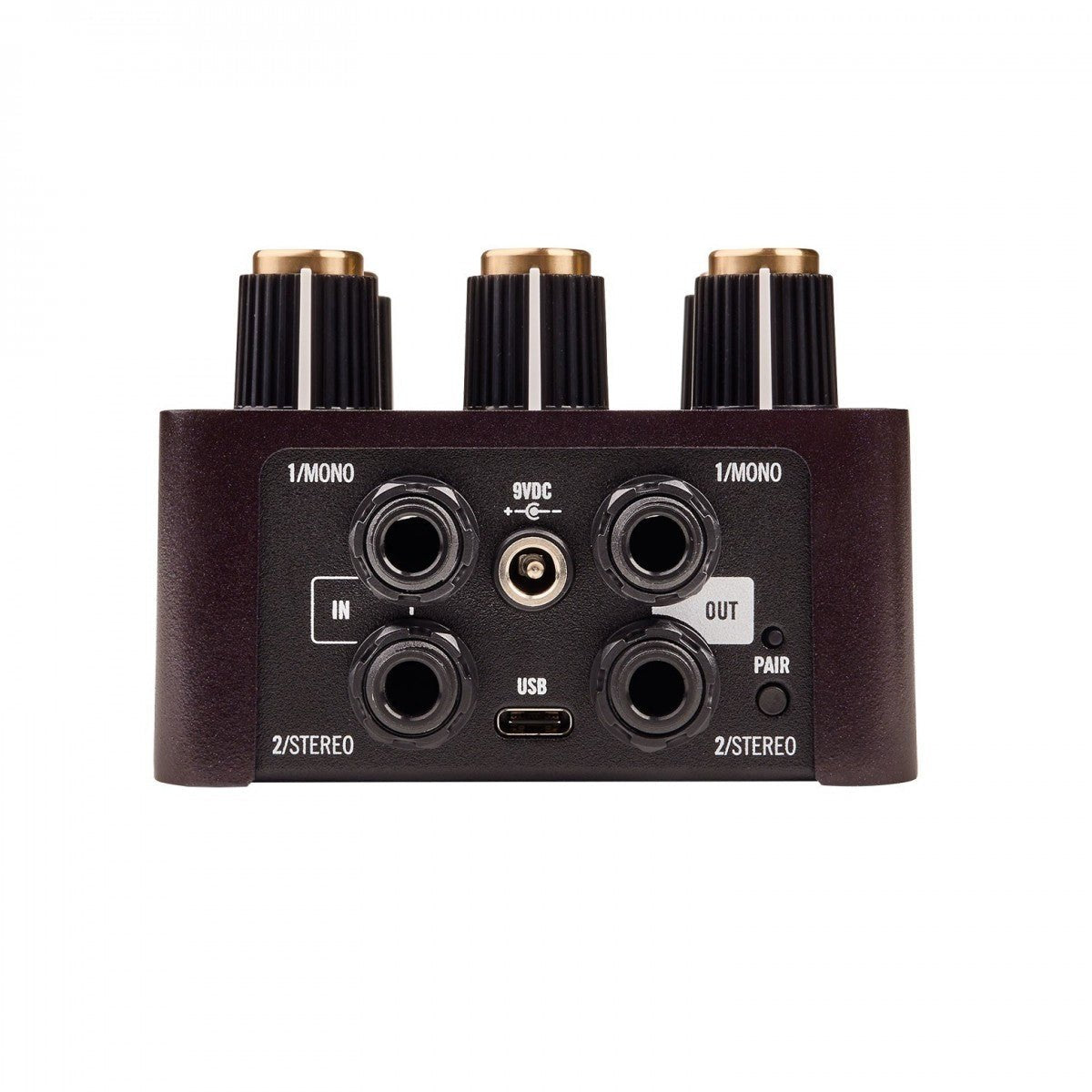 Phơ Giả Lập Amply UAFX Lion '68 Super Lead – mặt sau với jack MONO/STEREO, nguồn 9VDC, USB-C, nút PAIR