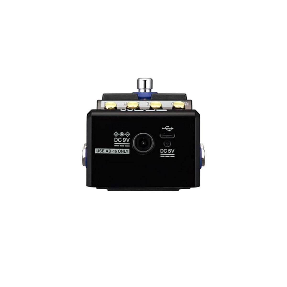Phơ Giả Lập Amply Zoom MS-80IR+ MultiStomp – đầu trên có jack nguồn DC 9V (adapter AD-16) và cổng USB-C