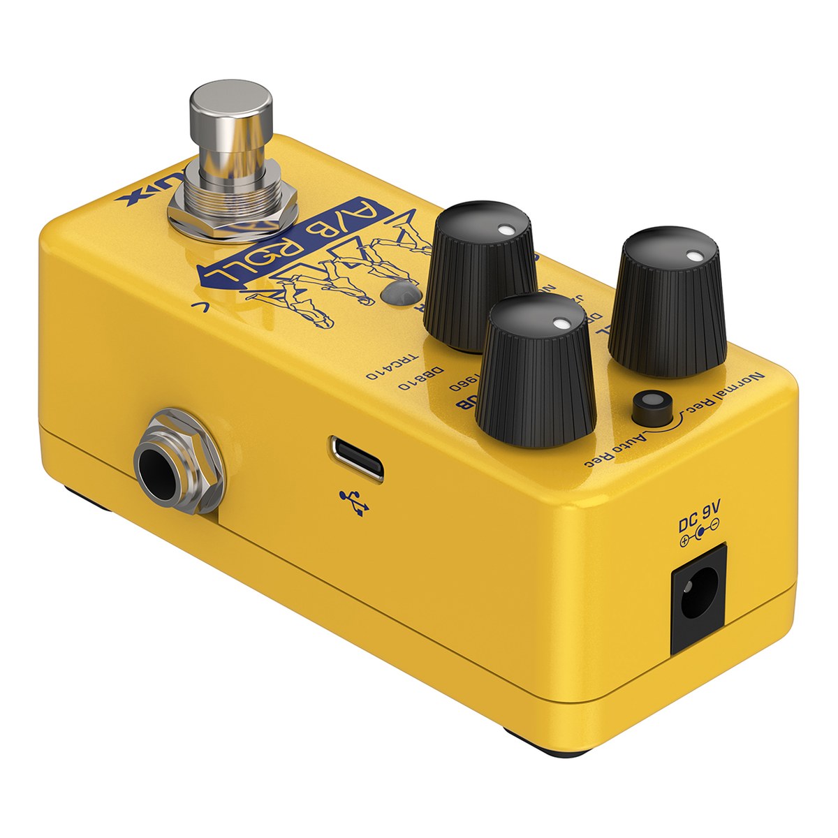 Phơ Looper NUX A/B ROLL NOL-1 – Góc nghiêng NUX A/B Roll NOL-1 nhìn từ phía jack nguồn