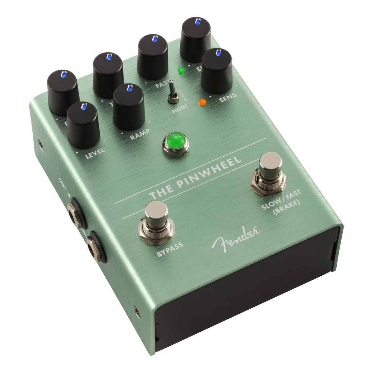 Phơ Modulation Fender The Pinwheel Rotary Speaker Emulator – góc chéo từ trên nhìn toàn bộ mặt pedal The Pinwheel