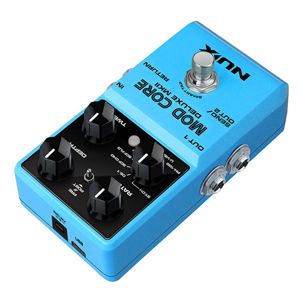 Phơ Modulation NUX Mod Core Deluxe MKII – Góc nghiêng phía đầu pedal NUX Mod Core Deluxe MKII
