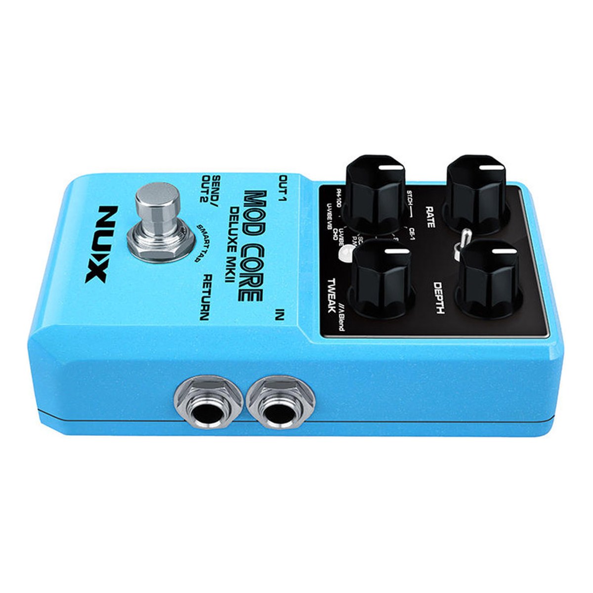 Phơ Modulation NUX Mod Core Deluxe MKII – Cạnh bên NUX Mod Core Deluxe MKII với hai jack 6.35 mm