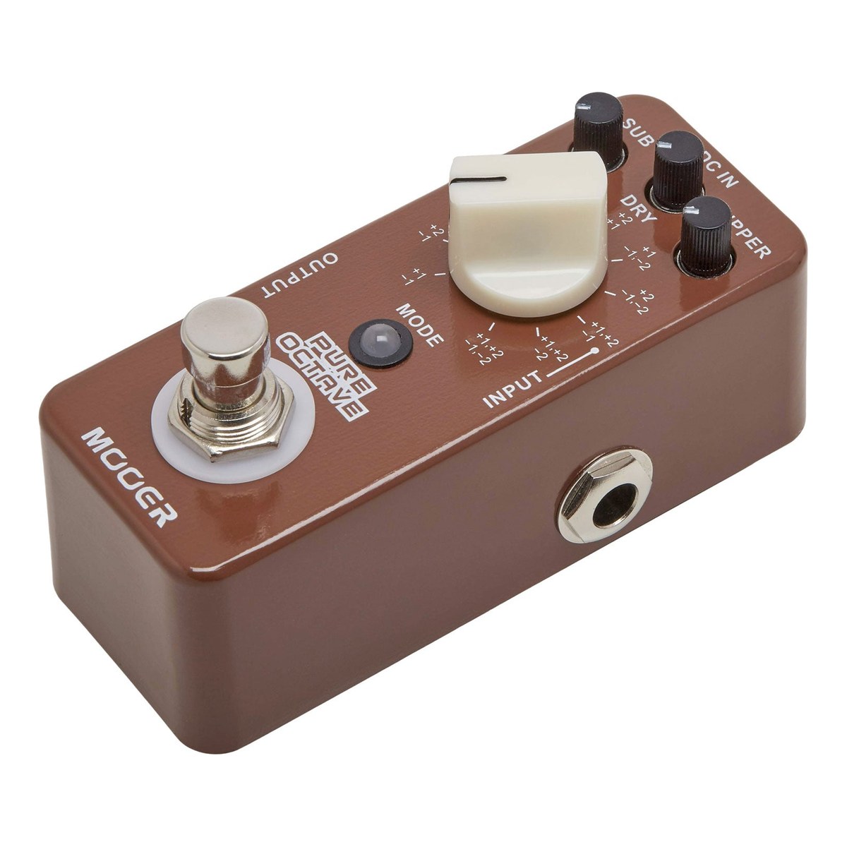 Mooer Pure Octave nhìn nghiêng phía jack INPUT
