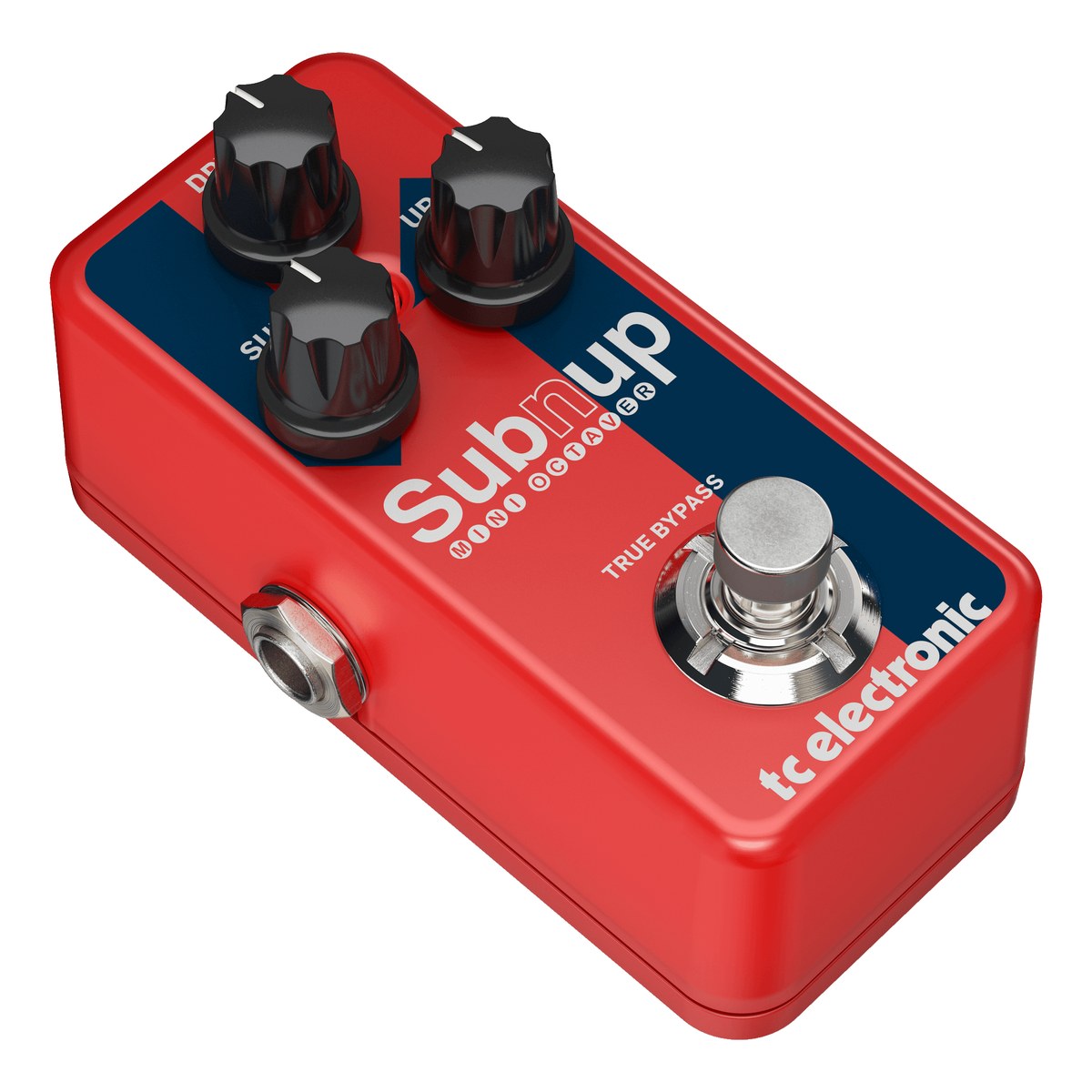 Phơ Octave TC Electronic Sub 'N' Up Mini Octaver - góc nghiêng trái Sub 'N' Up Mini thấy jack cạnh trái
