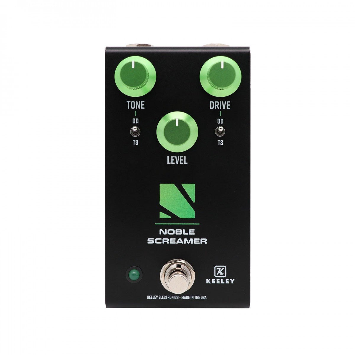 Phơ Overdrive Keeley Noble Screamer 4-in-1 – mặt trên với núm TONE, DRIVE, LEVEL và 2 công tắc gạt OD/TS