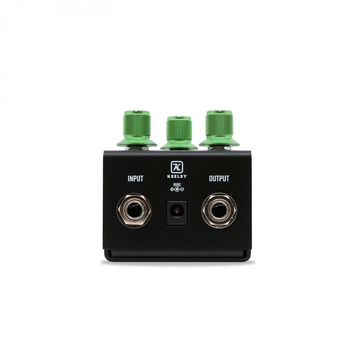 Phơ Overdrive Keeley Noble Screamer 4-in-1 – đầu trên với cổng INPUT, jack nguồn DC và OUTPUT