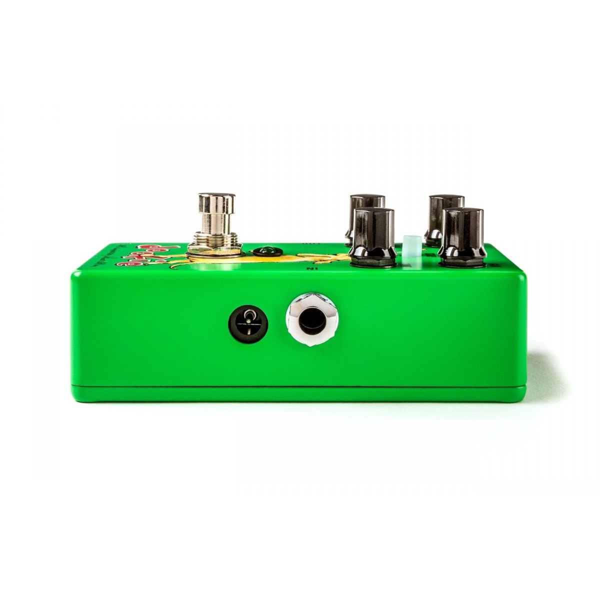 Phơ Overdrive MXR DD30 Dookie Drive 30th Anniversary – cạnh phải với cổng IN và jack nguồn DC 9V cạnh nhau