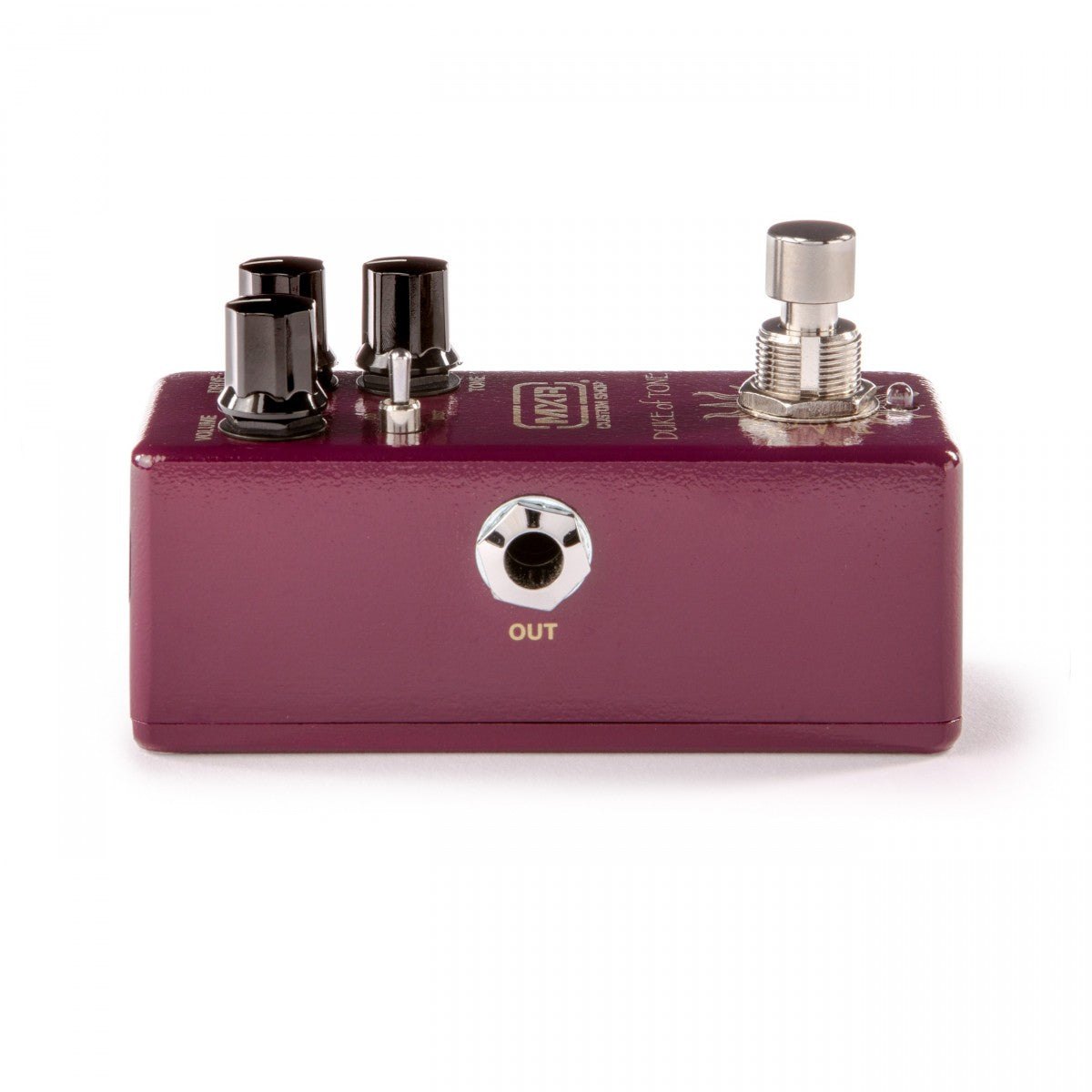 Phơ Overdrive MXR Duke of Tone CSP039 – cạnh trái vỏ mini nhìn ngang với cổng jack OUT