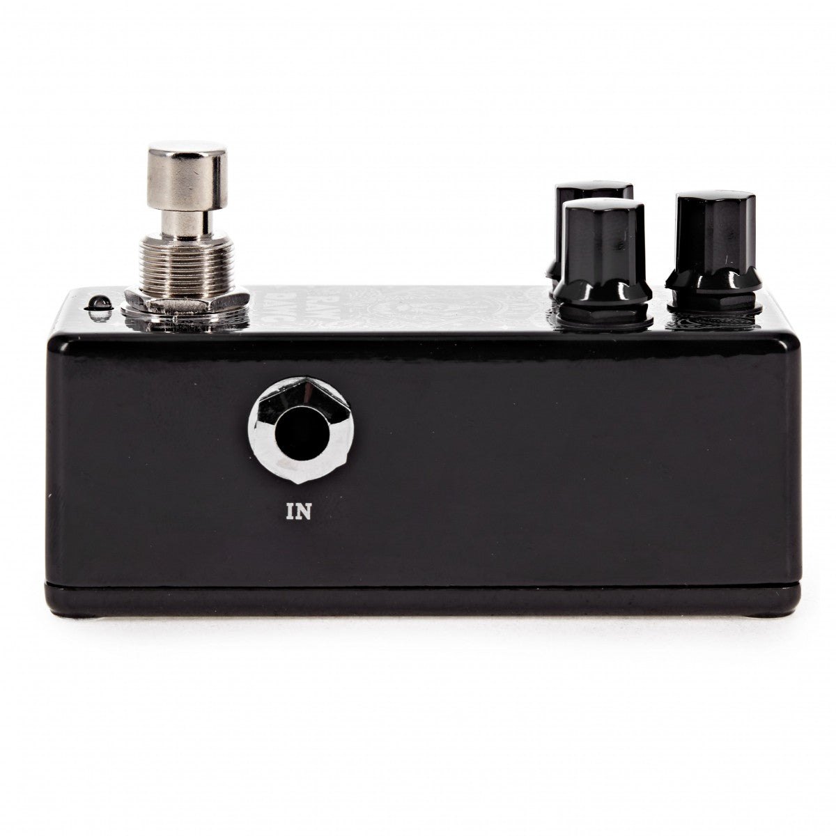 Phơ Overdrive MXR EG74 Eric Gales Raw Dawg – cạnh phải nhìn ngang với jack IN, vỏ mini màu đen