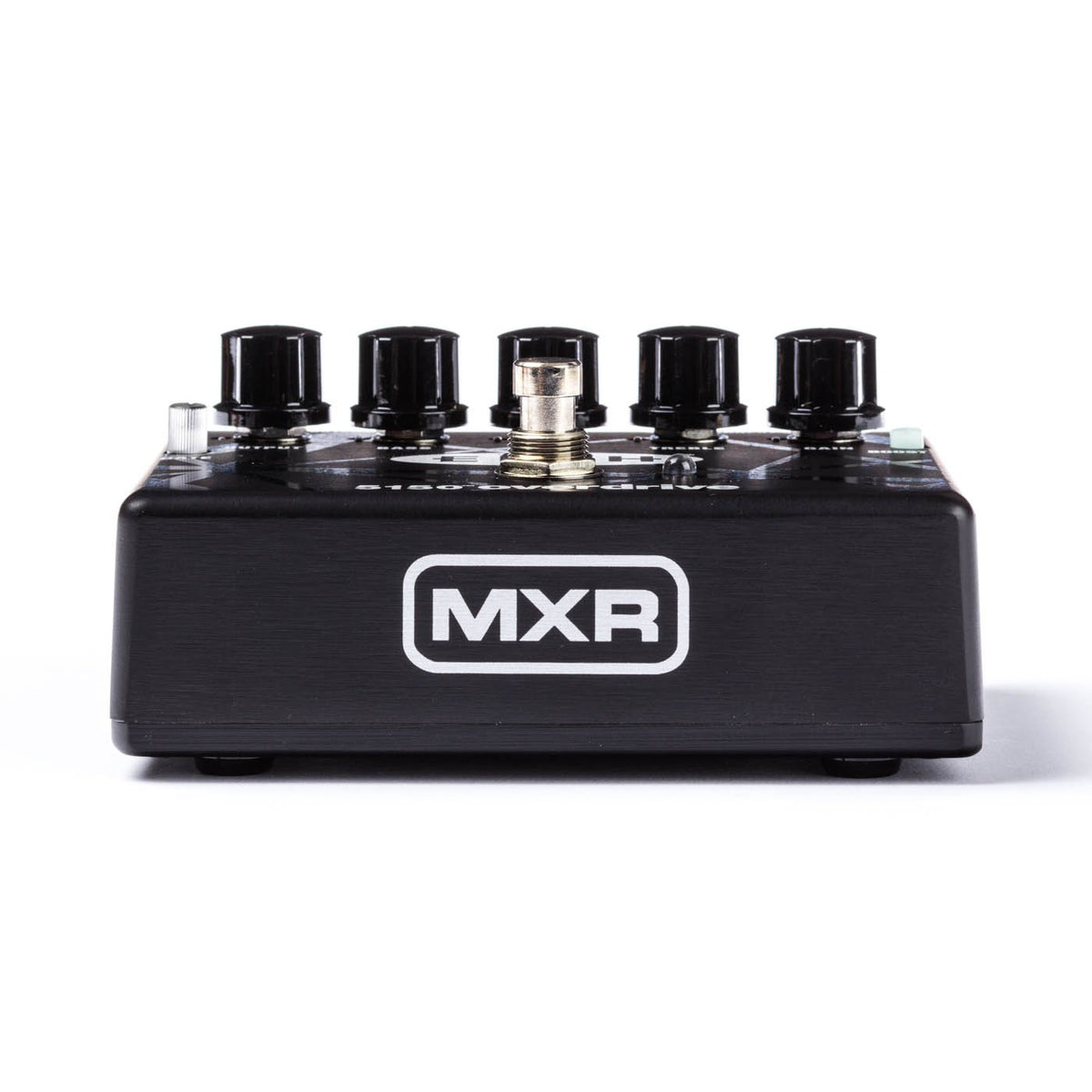 Phơ Overdrive MXR EVH 5150 – đầu trước nhìn thẳng với logo MXR in trắng trên vỏ đen