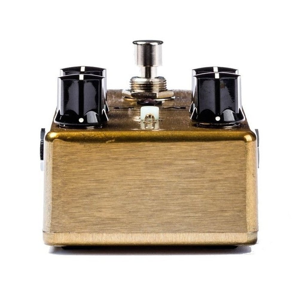 Phơ Overdrive MXR M77 Custom Badass Modified O.D. – đầu phía núm vặn nhìn thẳng, footswitch ở giữa