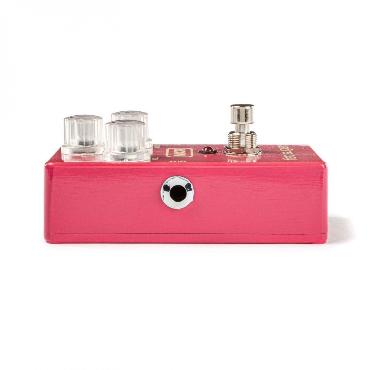 Phơ Overdrive MXR M94SE Fat Sugar Drive – cạnh trái với jack output, thấy công tắc và núm vặn phía trên