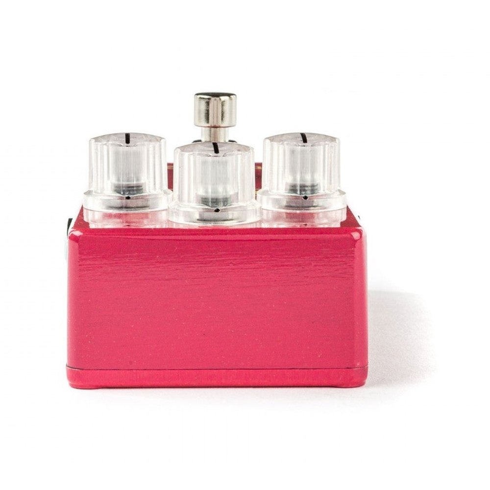 Phơ Overdrive MXR M94SE Fat Sugar Drive – nhìn từ đầu pedal, ba núm vặn trong suốt nhô cao