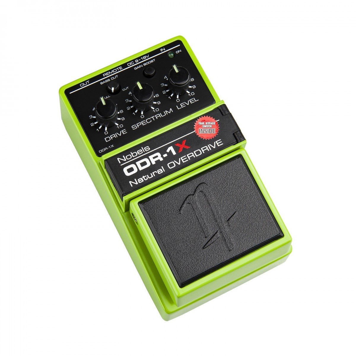 Phơ Overdrive Nobels ODR-1X Natural Overdrive – góc nghiêng 3/4 vỏ xanh lá, chữ ODR-1X màu đỏ