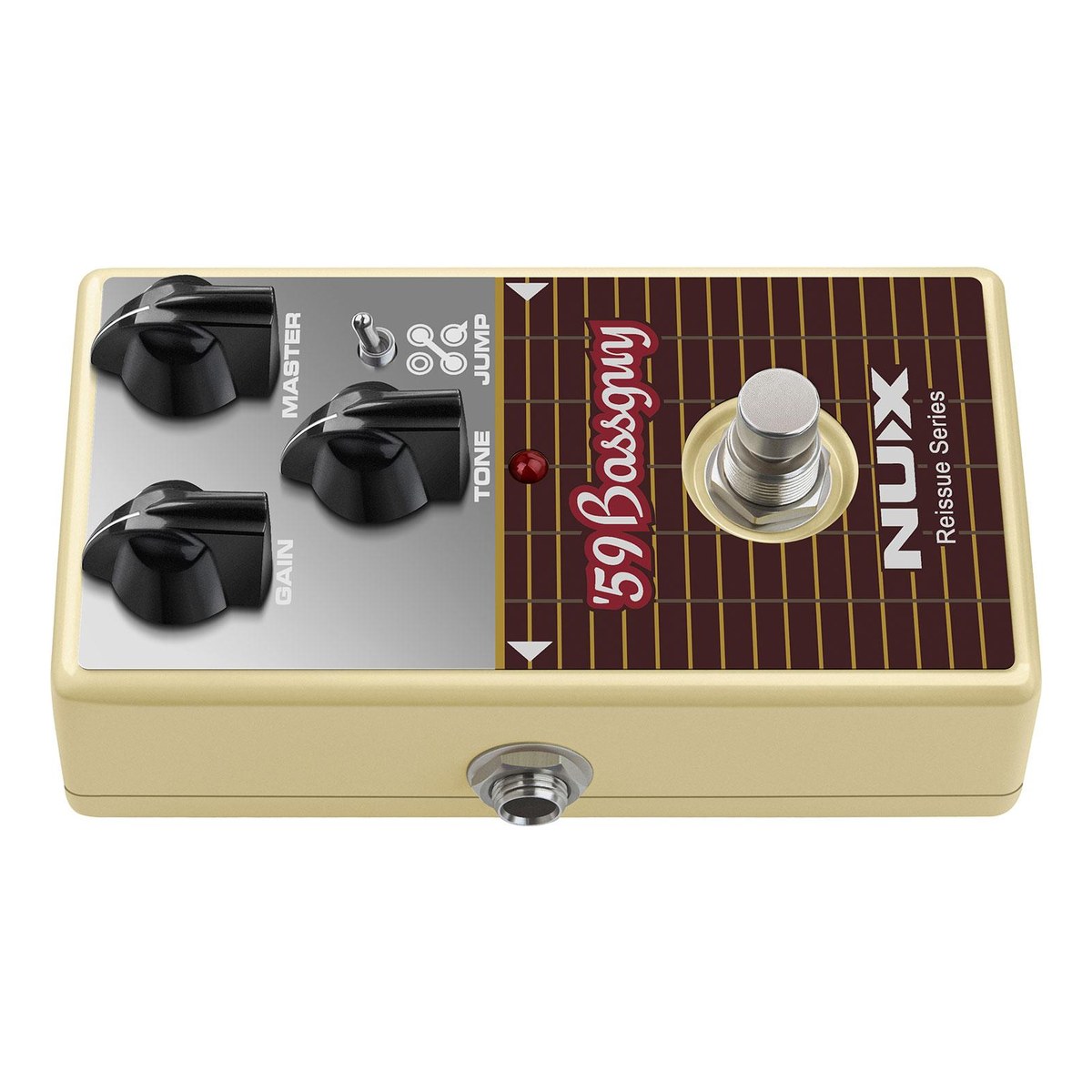 Phơ Overdrive NUX '59 Bassguy – Cạnh bên còn lại NUX '59 Bassguy với jack 6.35 mm