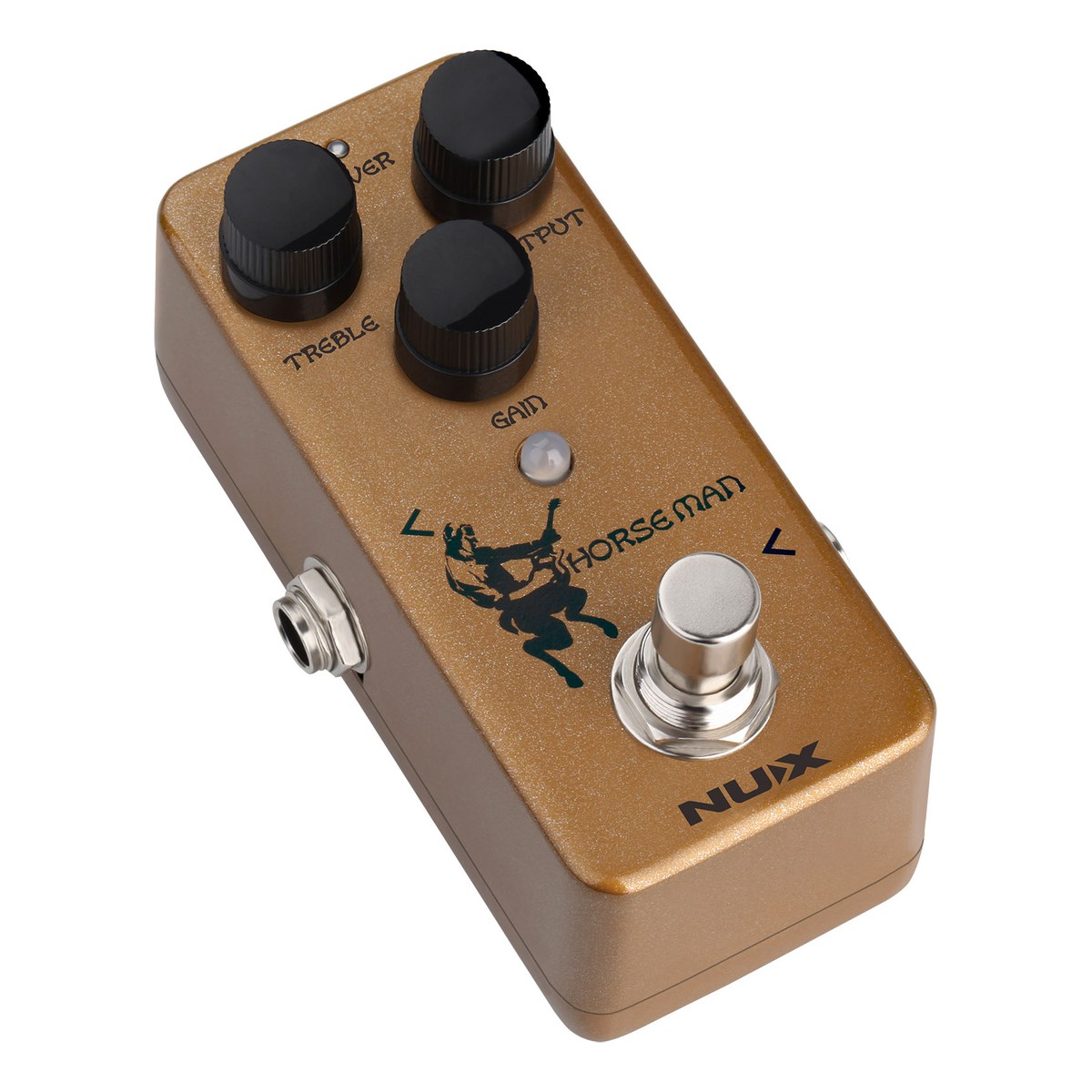 Góc nghiêng trái NUX Horseman, thấy cổng jack output