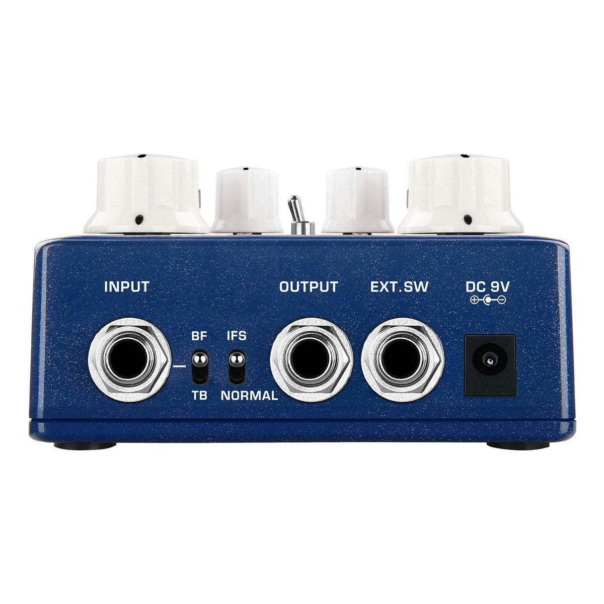 Phơ Overdrive NUX Queen of Tone NDO-6 – Mặt sau NUX Queen of Tone NDO-6: INPUT, công tắc BF/TB, IFS/NORMAL, OUTPUT, EXT.SW, DC 9V