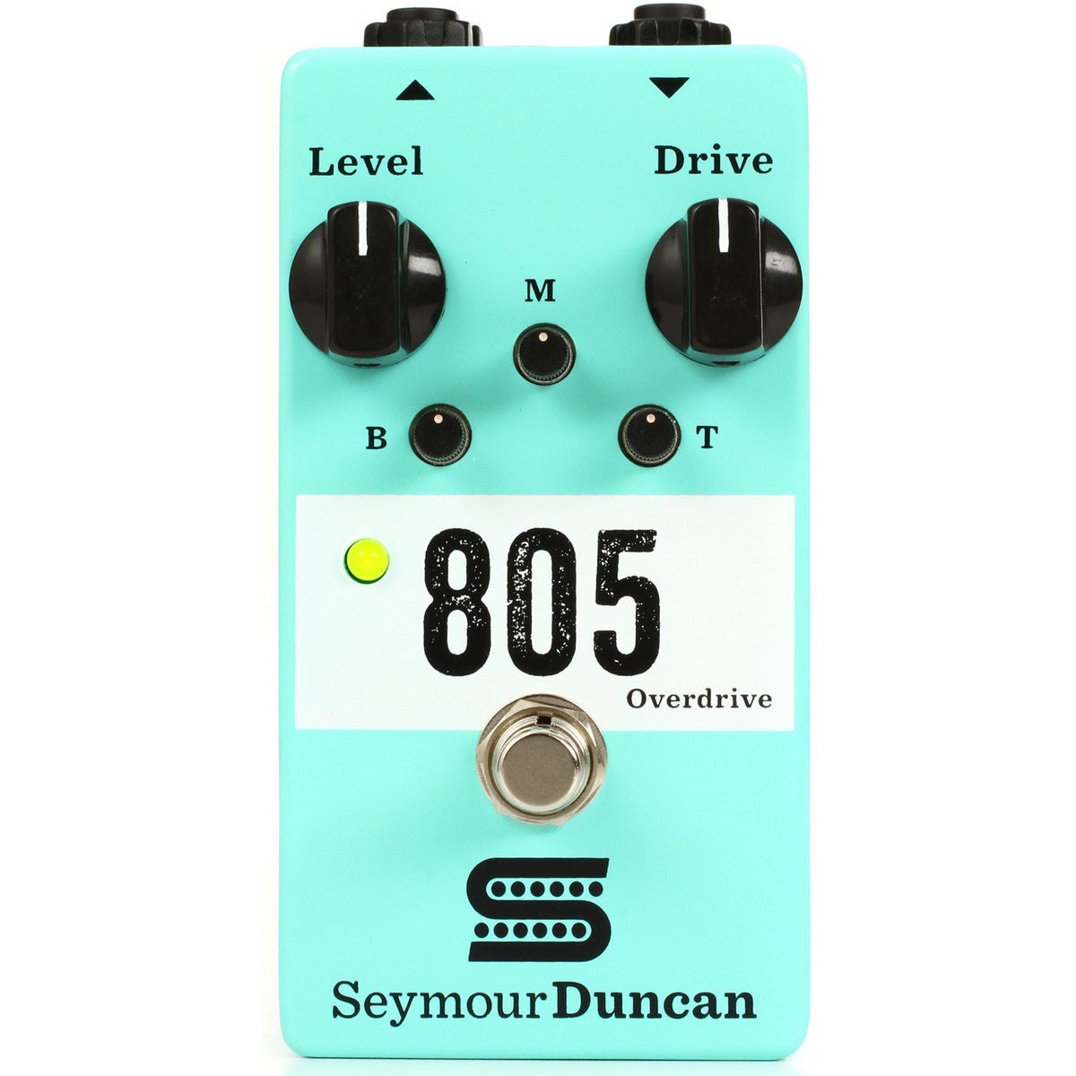 Phơ Overdrive Seymour Duncan 805 Overdrive – mặt trên với núm Level, Drive và 3 núm EQ B, M, T