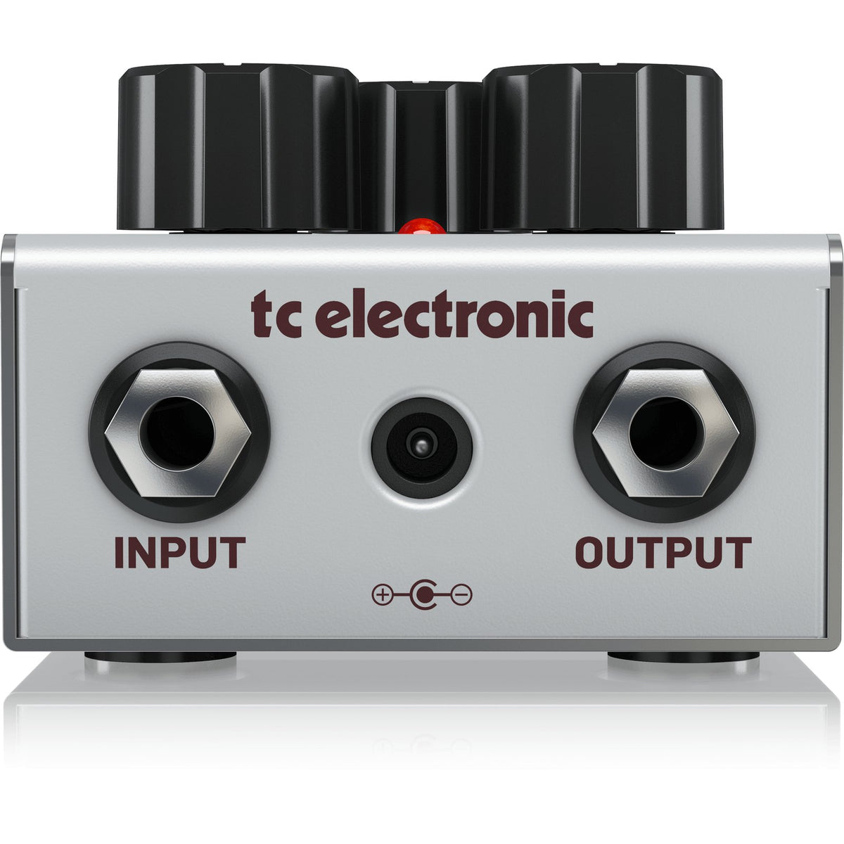 Phơ Overdrive TC Electronic El Cambo – đầu pedal với jack INPUT, OUTPUT và cổng nguồn DC gắn phía trên