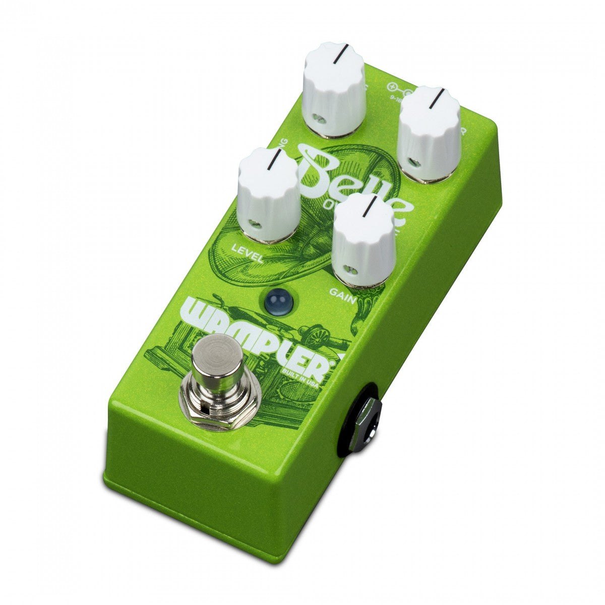 Phơ Overdrive Wampler Belle – góc nghiêng 3/4 bên phải, lộ jack cắm ở cạnh phải