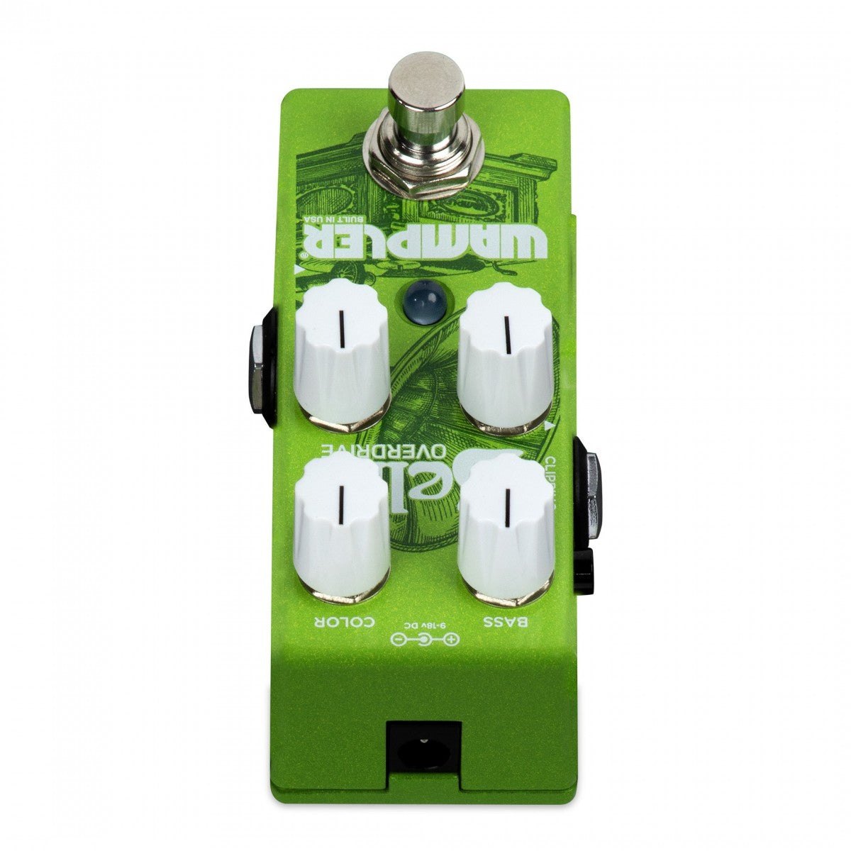 Phơ Overdrive Wampler Belle – nhìn từ đầu trên với cổng nguồn DC 9-18V