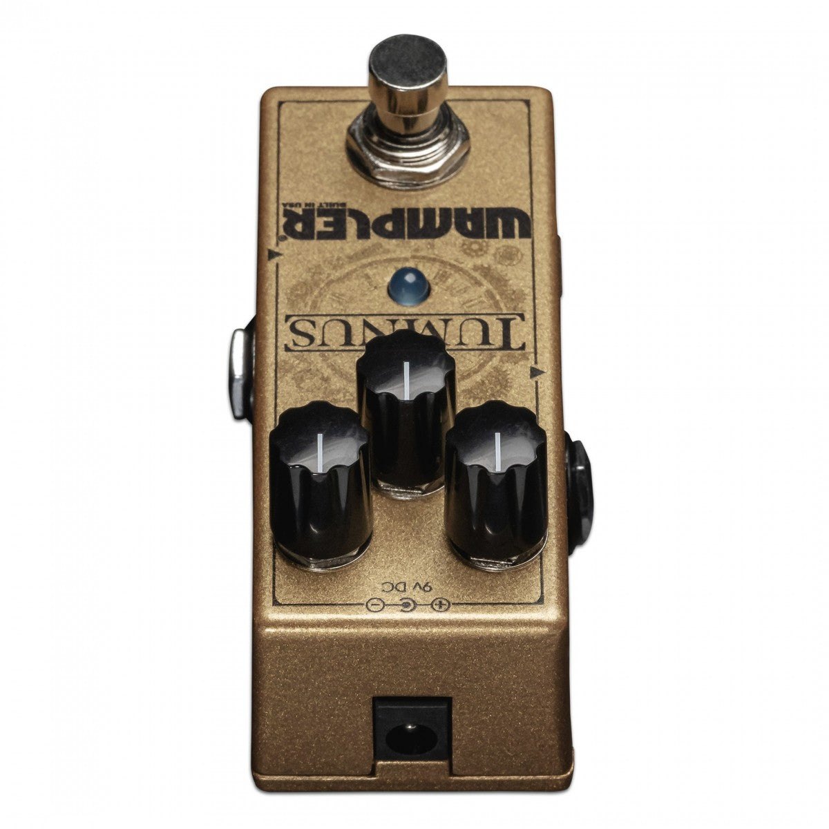 Phơ Overdrive Wampler Tumnus – nhìn từ đầu trên với cổng nguồn 9V DC