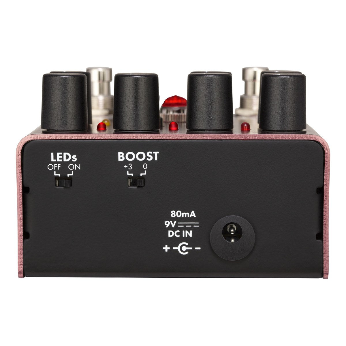 Phơ Phaser Fender Lost Highway Phaser – đầu pedal với jack nguồn 9V DC 80mA, công tắc LEDs và Boost +3/0