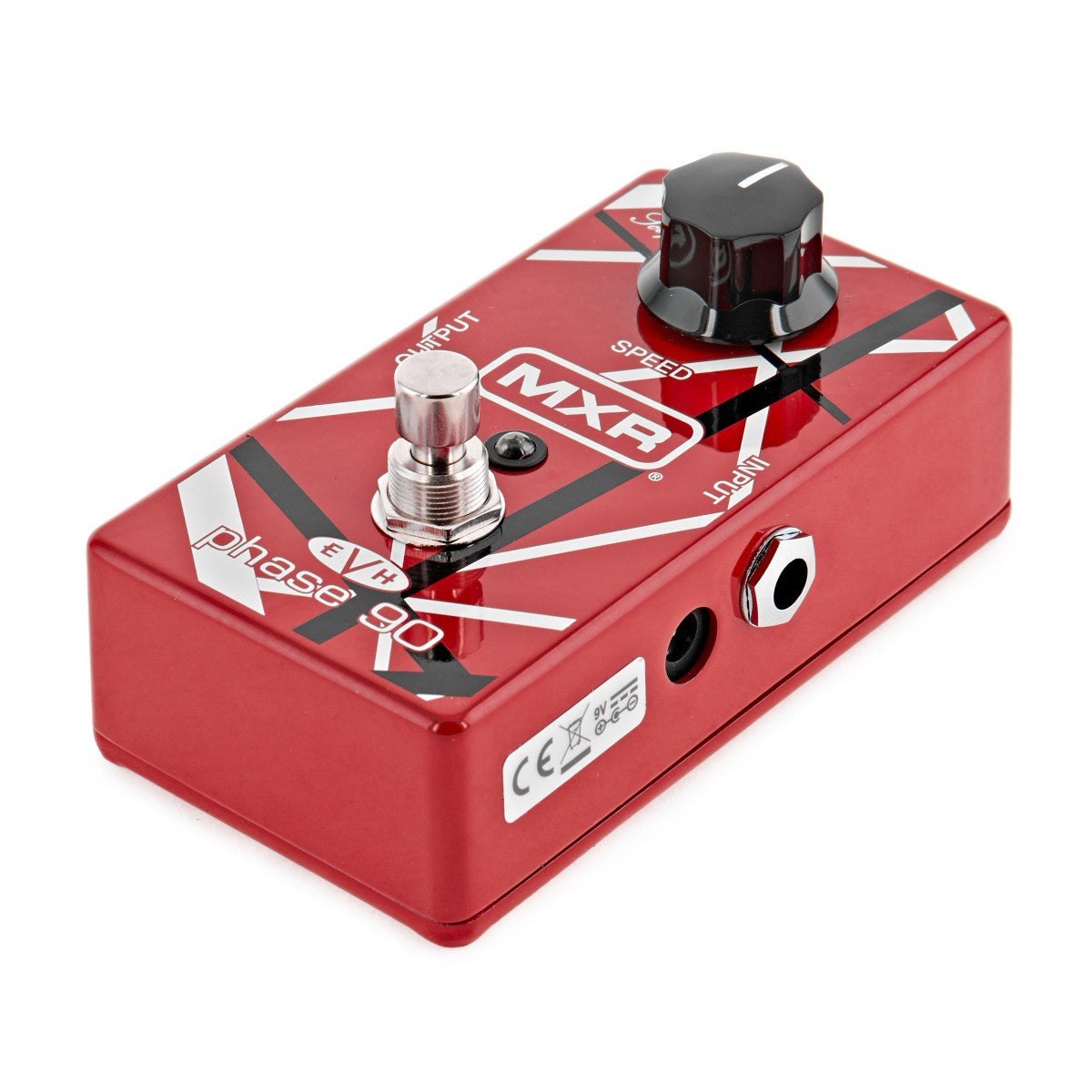 Phơ Phaser MXR EVH90 Phase 90 Eddie Van Halen – góc nghiêng bên phải, thấy cổng INPUT và jack nguồn DC