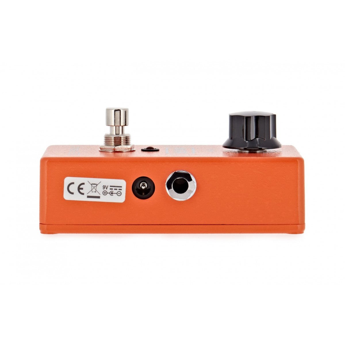 Phơ Phaser MXR M101 Phase 90 – cạnh phải nhìn thẳng, tem CE, jack nguồn DC 9V và cổng INPUT