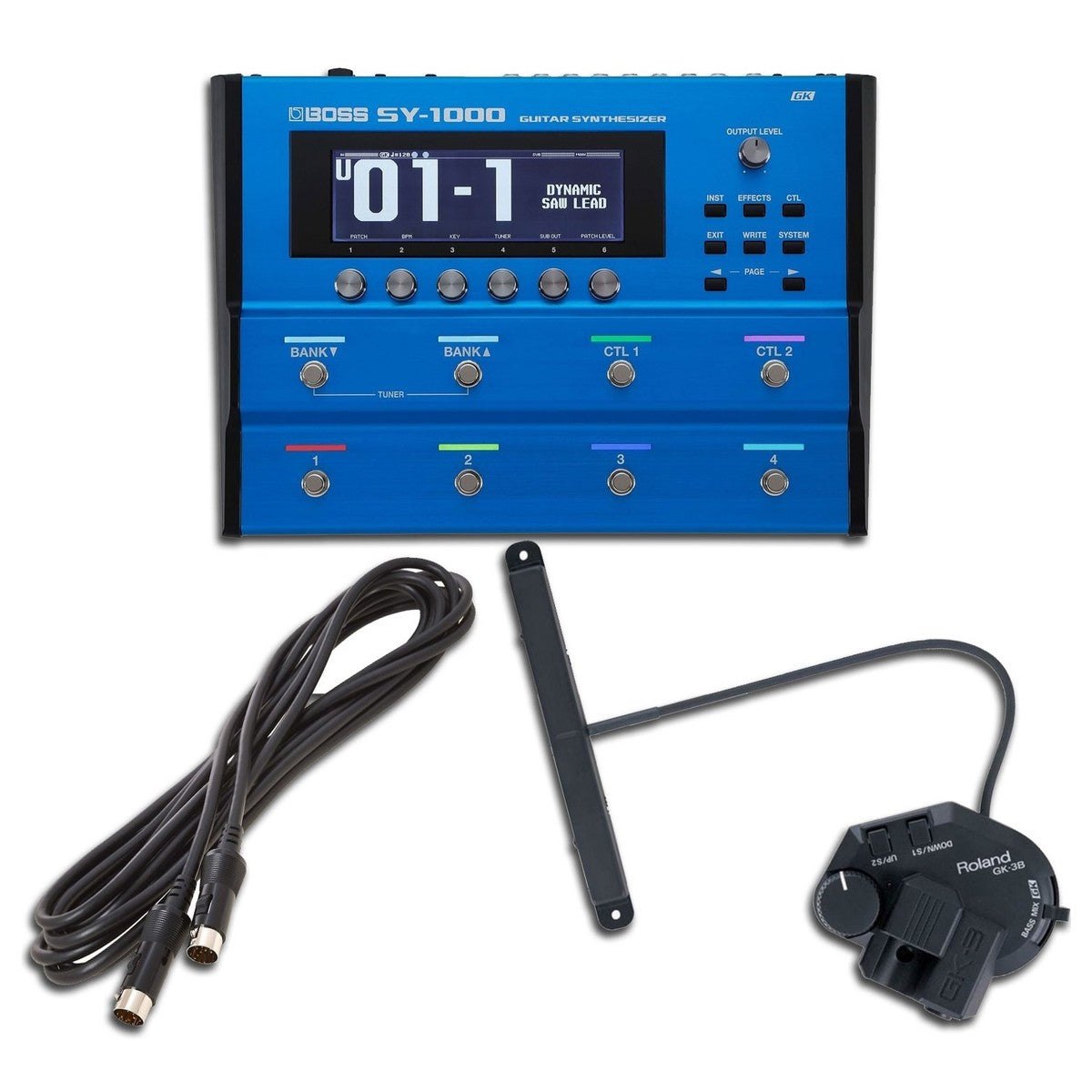 Phơ Synth BOSS SY-1000 Kèm Pickup Bass Roland GK-3B – trọn bộ gồm máy SY-1000, pickup bass Roland GK-3B và cáp 13 chân