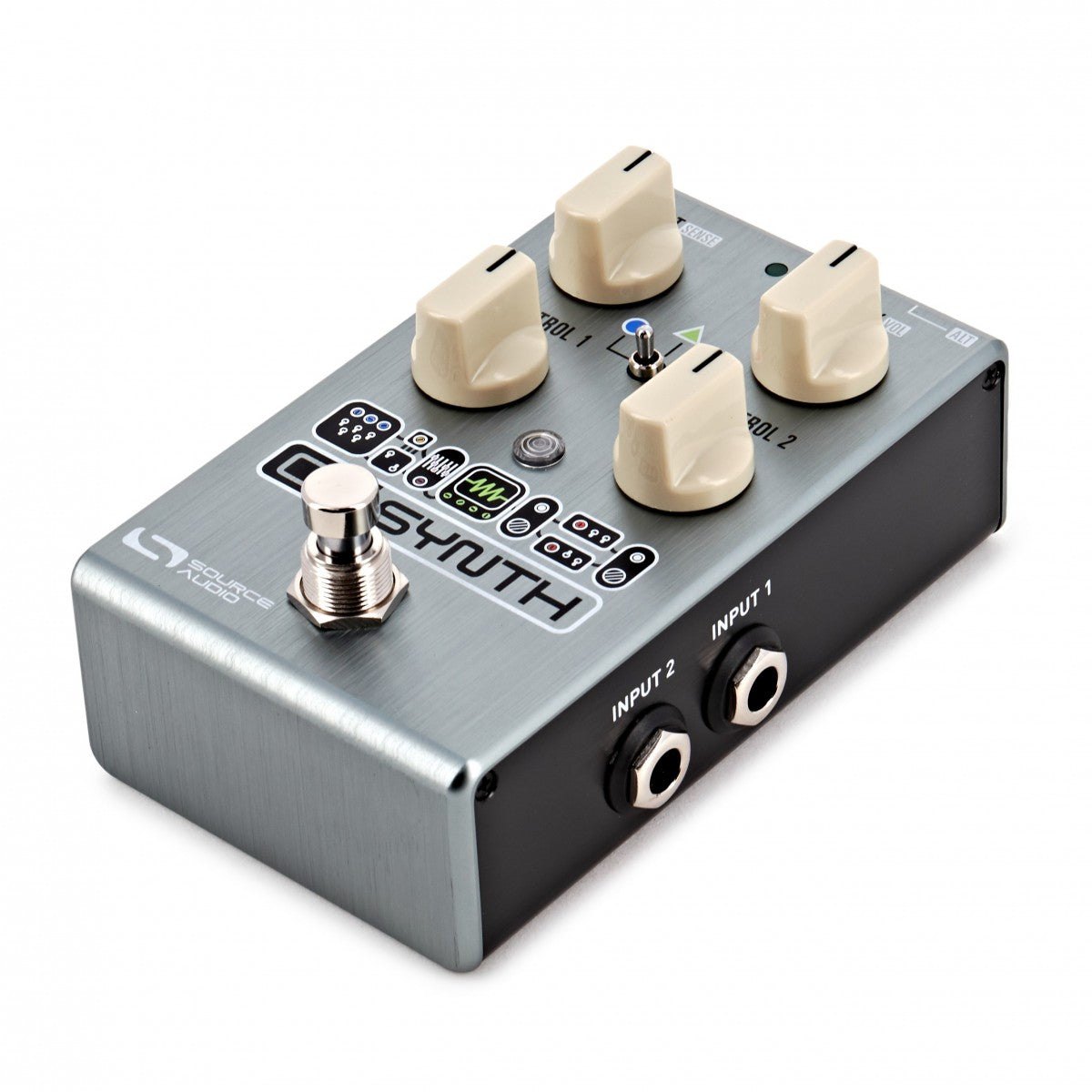 Phơ Synth Source Audio C4 Synth – góc nghiêng 3/4 bên phải với 2 jack INPUT 1, INPUT 2