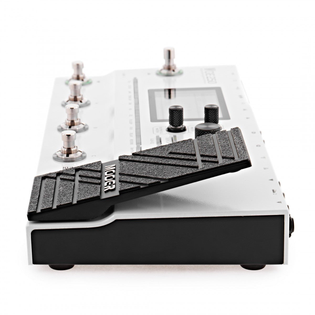 Phơ Tổng Mooer GE250 – cạnh phải nhìn ngang, pedal expression tích hợp
