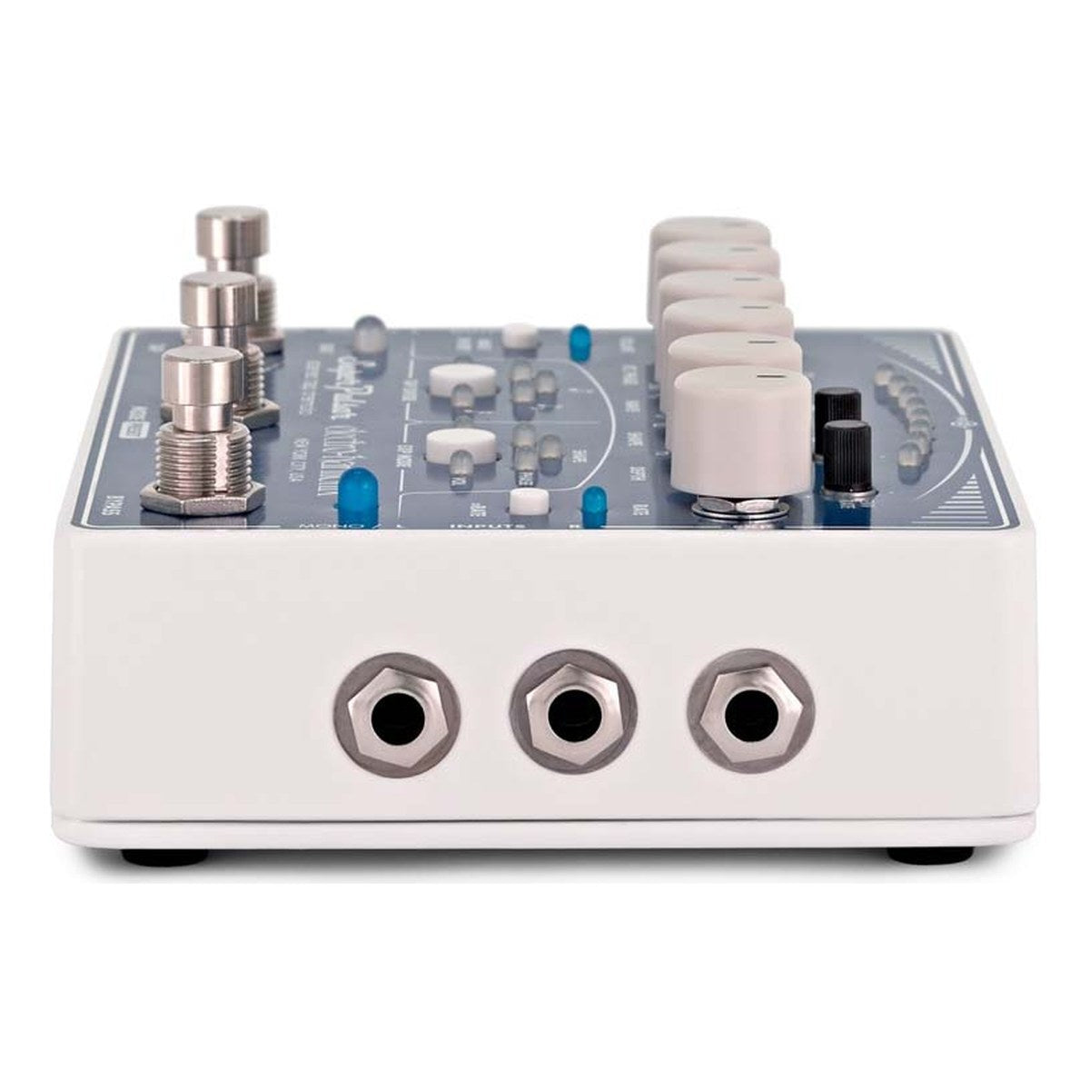 Phơ Tremolo Electro-Harmonix Super Pulsar Stereo Tap Tremolo – Cạnh bên Super Pulsar với ba jack 6.35 mm
