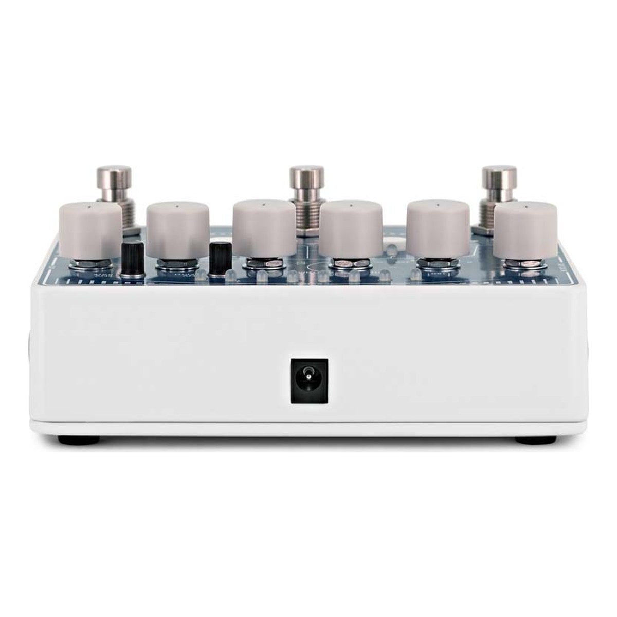 Phơ Tremolo Electro-Harmonix Super Pulsar Stereo Tap Tremolo – Cạnh trên Super Pulsar với jack nguồn 9V