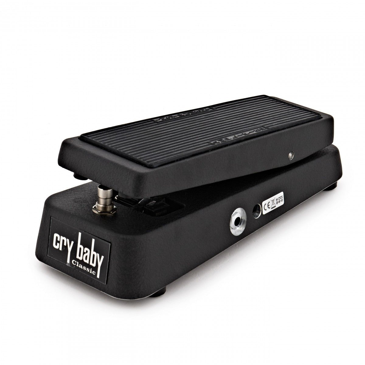 Phơ Wah Dunlop Cry Baby GCB95F Classic – góc 3/4 phía trước với logo cry baby Classic và jack bên hông
