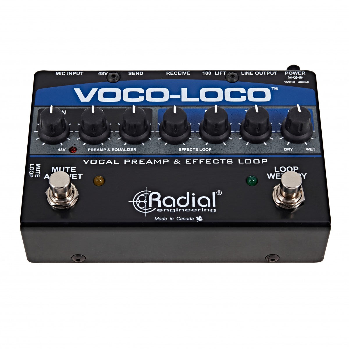 EQ Pedal Guitar Radial Voco-Loco Effects Switcher for Vocals and Instruments